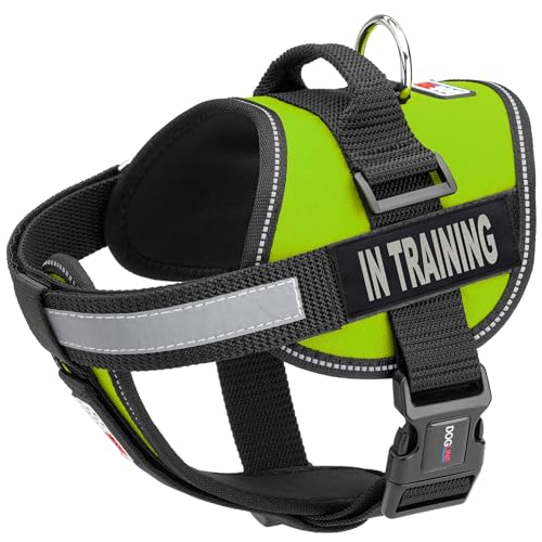 Dogline Hundegeschirr und 2 abnehmbare Trainings-Patches, Größe XL, 91,4 cm bis 116,8 cm, Grün von Dogline