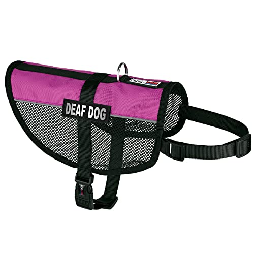 Dogline MaxAire Mesh Weste für Hunde und 2 abnehmbare Deaf Patches, 76,2 cm - 96,5 cm, Rosa von Dogline