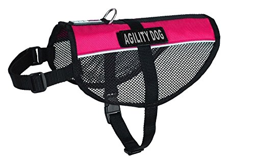 Dogline Maxaire Multi-Purpose Mesh Vest for Dogs and 2 Removable Agility Dog Patches, 30 to 38", Pink von Dogline