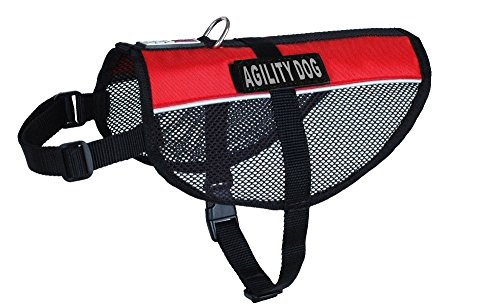 Dogline Maxaire Multi-Purpose Mesh Vest for Dogs and 2 Removable Agility Dog Patches, 30 to 38", Red von Dogline