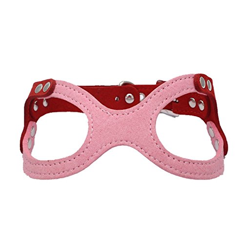 Dogs Kingdom Classic Ledergürtel Hundegeschirr Hundegeschirr Brille Brustgurt Doppelseitig Ultrafasermaterial Rosa S von Dogs Kingdom