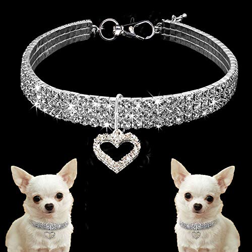 Dogs Kingdom Haustier-Halsband mit Strasssteinen, für Hunde und Katzen, Prinzessinnen-Stil, für kleine Haustiere, Katzen, Welpen, Weiß, S: 20,3–25,4 cm Halsumfang Dogs Kingdom Haustier-Halsband mit Strasssteinen, für Hunde und Katzen, Prinzessinnen-Stil, für kleine Haustiere, Katzen, Welpen, Weiß, S: 20,3–25,4 cm Halsumfang von Dogs Kingdom