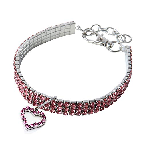 Dogs Kingdom Haustier-Halsband mit Strasssteinen, glitzerndes Herz, für Hunde und Katzen, für kleine Haustiere, Katze, Welpen, Rot, S: 20,3–25,4 cm Halsumfang. Dogs Kingdom Haustier-Halsband mit Strasssteinen, glitzerndes Herz, für Hunde und Katzen, für kleine Haustiere, Katze, Welpen, Rot, S: 20,3–25,4 cm Halsumfang. von Dogs Kingdom