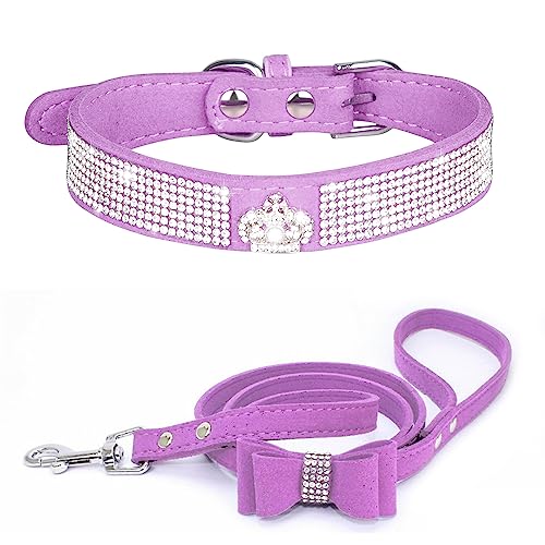 Dogs Kingdom Hundehalsband-Set mit Strasssteinen, glitzernde Krone mit weichem Wildleder, 13 Stück, schönes glitzerndes Haustier-Aussehen von Dogs Kingdom