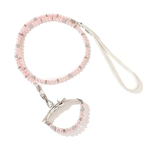 Dogs Kingdom Hundehalsband für Hunde und Katzen, Perlen, Diamant-Halsband, Leine, Set mit glitzernden Strasssteinen, Halsketten-Set für kleine Hunde, Katzen, Welpen, verstellbares Haustierzubehör, von Dogs Kingdom