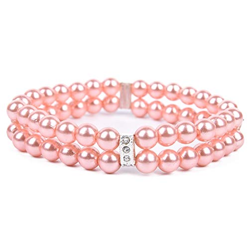 Dogs Kingdom Luxuriöses 2-reihiges Perlen-Halsband mit Kristall-Strass-Anhänger für kleine Hunde, Mädchen, Welpen, ausgefallene Prinzessinnen, Hochzeit, Perlenhalsband, Rosa, L: Halsumfang 30,5–35,6 Dogs Kingdom Luxuriöses 2-reihiges Perlen-Halsband mit Kristall-Strass-Anhänger für kleine Hunde, Mädchen, Welpen, ausgefallene Prinzessinnen, Hochzeit, Perlenhalsband, Rosa, L: Halsumfang 30,5–35,6 von Dogs Kingdom