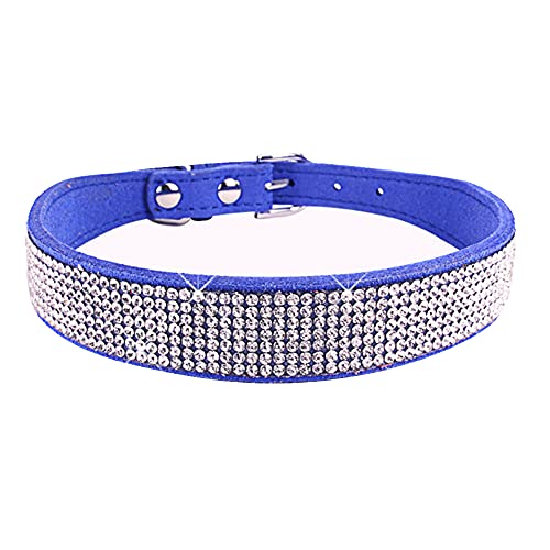 Dogs Kingdom Weiches Samt-Halsband für Hunde und Katzen, mit Strassbesatz, verstellbare Schnalle, Sicherheits-Halskette für kleine, mittelgroße und große Hunde und Katzen, Dunkelblau, Größe XXS Dogs Kingdom Weiches Samt-Halsband für Hunde und Katzen, mit Strassbesatz, verstellbare Schnalle, Sicherheits-Halskette für kleine, mittelgroße und große Hunde und Katzen, Dunkelblau, Größe XXS von Dogs Kingdom