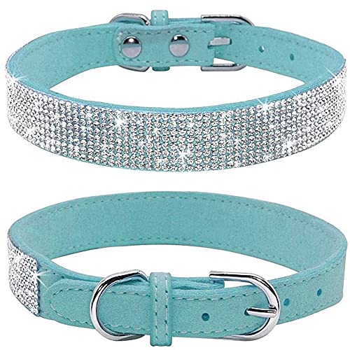 Dogs Kingdom Weiches Samt-Halsband für Hunde und Katzen, mit Strassbesatz, verstellbare Schnalle, Sicherheitshalskette für kleine, mittelgroße und große Hunde und Katzen, Blau, M: Halsumfang 32–38,1 Dogs Kingdom Weiches Samt-Halsband für Hunde und Katzen, mit Strassbesatz, verstellbare Schnalle, Sicherheitshalskette für kleine, mittelgroße und große Hunde und Katzen, Blau, M: Halsumfang 32–38,1 von Dogs Kingdom