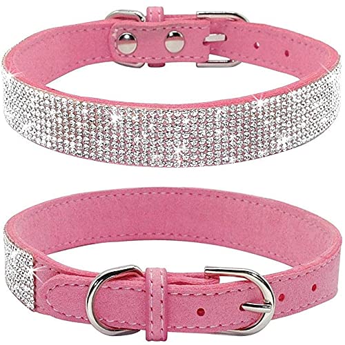 Dogs Kingdom Weiches Samt-Halsband für Hunde und Katzen, mit Strassbesatz, verstellbare Schnalle, Sicherheitshalskette für kleine, mittelgroße und große Hunde und Katzen, Rosa, M: Halsumfang 32–38,1 Dogs Kingdom Weiches Samt-Halsband für Hunde und Katzen, mit Strassbesatz, verstellbare Schnalle, Sicherheitshalskette für kleine, mittelgroße und große Hunde und Katzen, Rosa, M: Halsumfang 32–38,1 von Dogs Kingdom