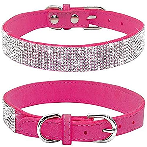 Dogs Kingdom Weiches Samt-Halsband für Hunde und Katzen, mit Strassbesatz, verstellbare Schnalle, Sicherheitshalskette für kleine, mittelgroße und große Hunde und Katzen, Rosenrot, M: Halsumfang 32 Dogs Kingdom Weiches Samt-Halsband für Hunde und Katzen, mit Strassbesatz, verstellbare Schnalle, Sicherheitshalskette für kleine, mittelgroße und große Hunde und Katzen, Rosenrot, M: Halsumfang 32 von Dogs Kingdom