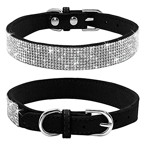 Dogs Kingdom Weiches Samt-Halsband für Hunde und Katzen, mit Strassbesatz, verstellbare Schnalle, Sicherheitshalskette für kleine, mittelgroße und große Hunde und Katzen, Schwarz, XXS: Halsumfang 15,2 Dogs Kingdom Weiches Samt-Halsband für Hunde und Katzen, mit Strassbesatz, verstellbare Schnalle, Sicherheitshalskette für kleine, mittelgroße und große Hunde und Katzen, Schwarz, XXS: Halsumfang 15,2 von Dogs Kingdom