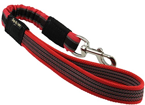 Dogs My Love Bungee, Hund Kurz Leine groß 50,8 cm Lang 2,5 cm Breit Traffic Lead Rot von Dogs My Love