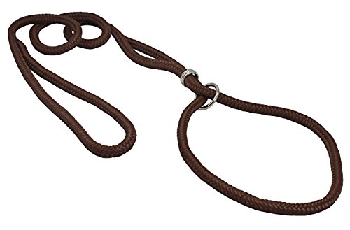 Dogs My Love Hund Show Führen Tubuläre Nylon Trainingsleine für Hunde 132,1 cm Lang Geflochten, Medium: Diam 516''(8mm), Braun von Dogs My Love