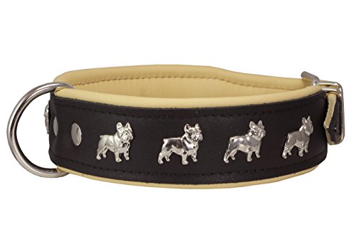 Dogs My Love Hundehalsband, weiches Leder, gepolstert, Bulldogge von Dogs My Love