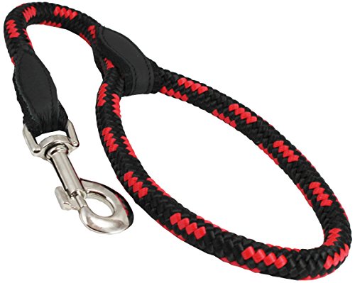 Dogs My Love Hundeleine, 45,7 cm, kurz, Rot / Schwarz, Größe L 12 mm Durchmesser von Dogs My Love