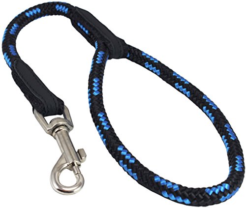 Dogs My Love Hundeleine aus Seil, kurz, 45,7 cm, Blau/Schwarz, Größe M, 10 mm Durchmesser von Dogs My Love