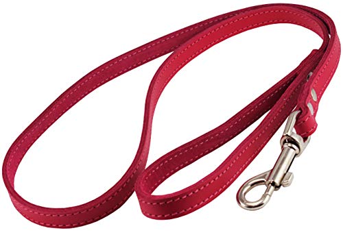 Hunde My Love Hundeleine aus Echtem Leder 4-Feet Breit Pink, Verstellbar Training, Medium: 12'' Wide, Rose von Dogs My Love