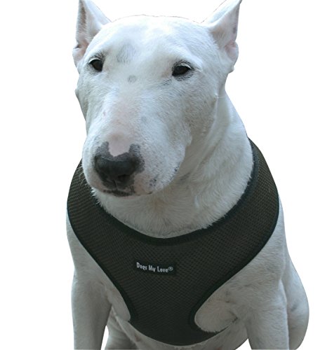 Hunde My Love Weichem Mesh-Walking Geschirr für Hunde und Welpen 6 Größen Khaki, XXL (Neck Max: 20"; Chest Girth: 26"-31"), Khaki von Dogs My Love