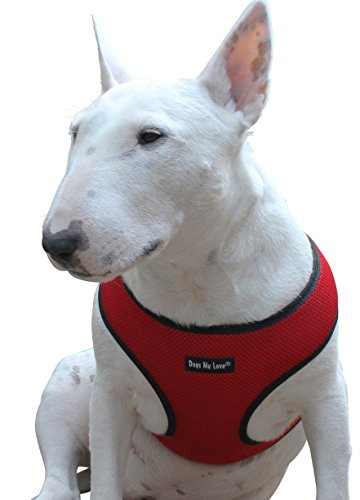 Hunde My Love Weichem Mesh-Walking Geschirr für Hunde und Welpen 6 Größen Rot, XL (Neck Max: 17.5"; Chest Girth: 22"-27"), Rot von Dogs My Love