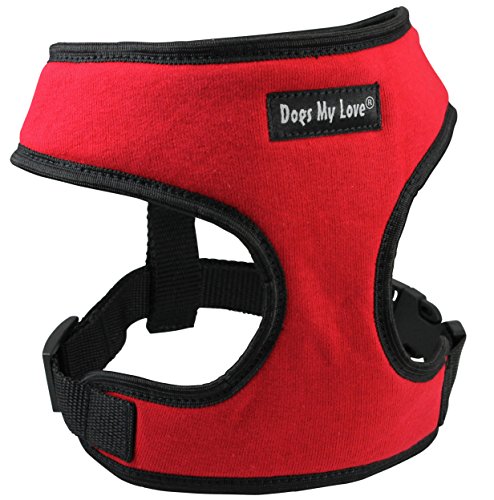 Hunde My Love Weste Soft Vest Geschirr für Hunde und Welpen 6 Größen Rot, S (Neck Max: 11"; Chest Girth: 13"-18"), Rot von Dogs My Love