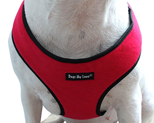 Hunde My Love Weste Soft Vest Geschirr für Hunde und Welpen 6 Größen Rot, XL (Neck Max: 17.5"; Chest Girth: 22"-27"), Rot von Dogs My Love