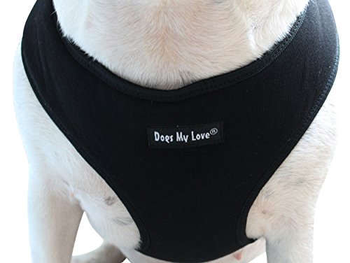 Hunde My Love Weste Soft Vest Geschirr für Hunde und Welpen 6 Größen Schwarz, XL (Neck Max: 17.5"; Chest Girth: 22"-27"), Schwarz von Dogs My Love