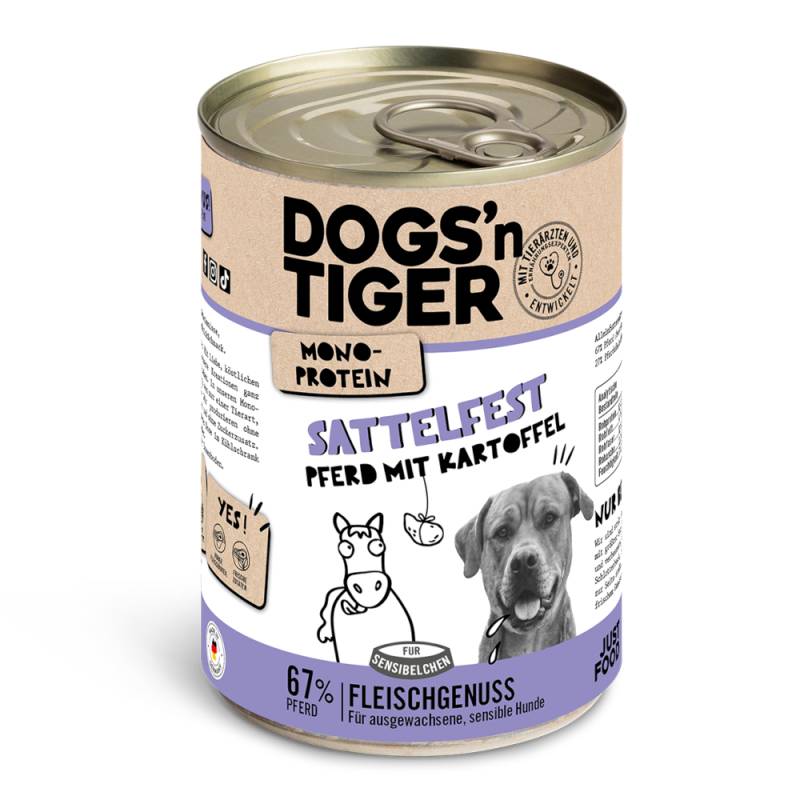 Dogs'n Tiger Adult 6 x 400 g - Pferd & Kartoffel von Dogs'n Tiger