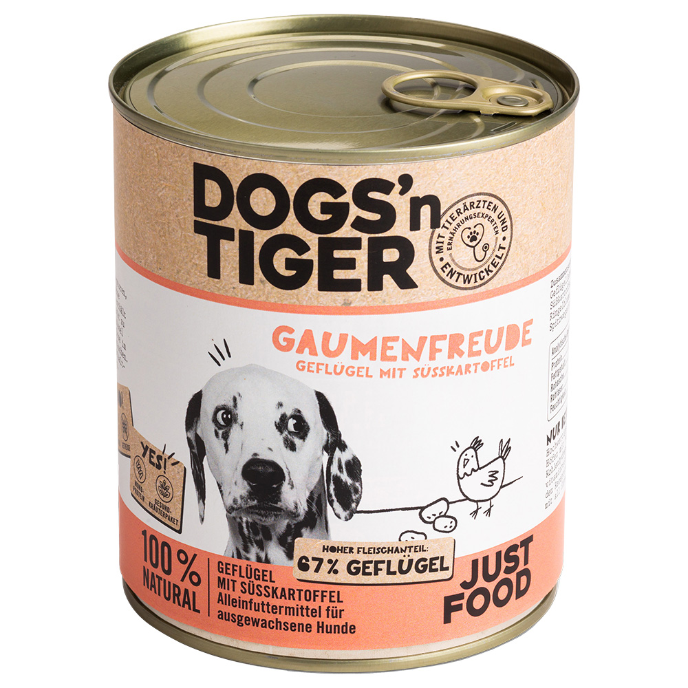 Dogs'n Tiger Adult 6 x 800 g - Geflügel & Süßkartoffel von Dogs'n Tiger