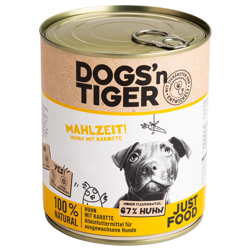 Dogs'n Tiger Adult 6 x 800 g - Huhn & Karotte von Dogs'n Tiger