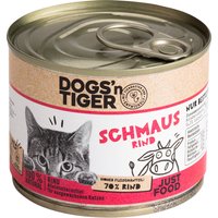 Dogs'n Tiger Adult Cat 6 x 200 g - Schmaus Rind von Dogs'n Tiger