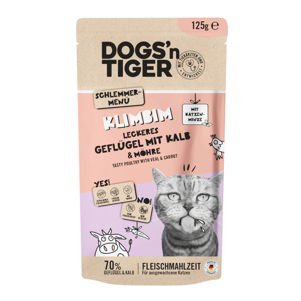 Dogs'n Tiger Cat 12 x 125 g - Geflügel & Kalb von Dogs'n Tiger