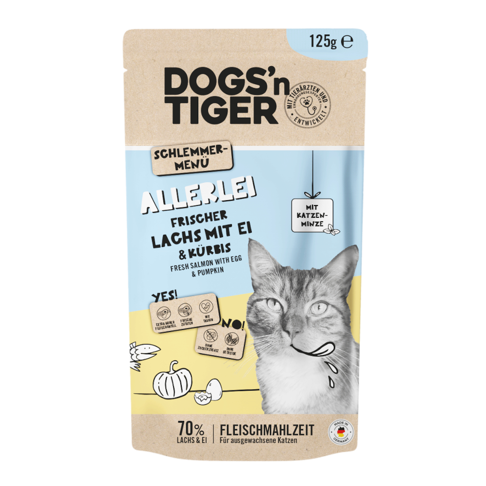 Dogs'n Tiger Cat 12 x 125 g - Lachs & Ei von Dogs'n Tiger