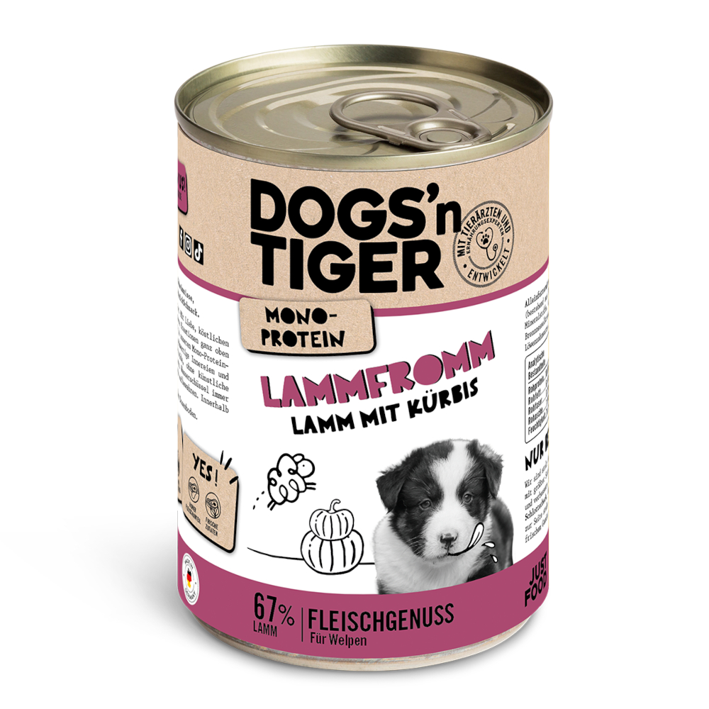 Dogs'n Tiger Junior 6 x 400 g - Lamm & Kürbis von Dogs'n Tiger