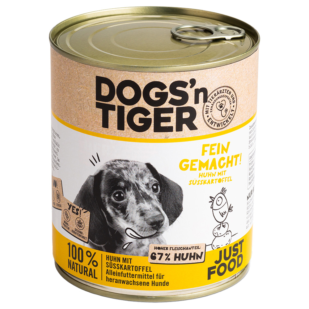 Dogs'n Tiger Junior 6 x 800 g - Huhn & Süßkartoffel von Dogs'n Tiger