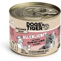 Dogs'n Tiger Schlemmermenü 6 x 200 g - Rind mit Leber von Dogs'n Tiger