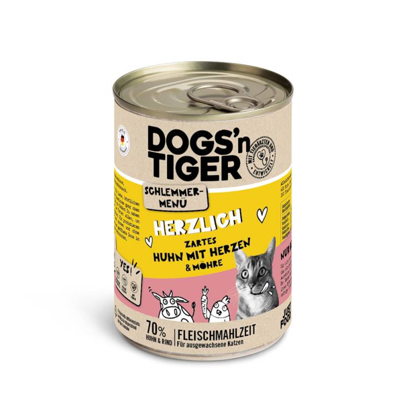 Dogs'n Tiger Schlemmermenü 6 x 400 g - Huhn mit Herzen von Dogs'n Tiger