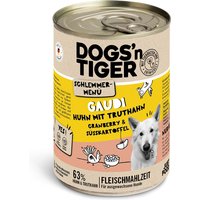 Dogs'n Tiger Schlemmermenü für Hunde 6 x 400 g - Huhn mit Truthahn, Cranberrys und Süßkartoffel von Dogs'n Tiger