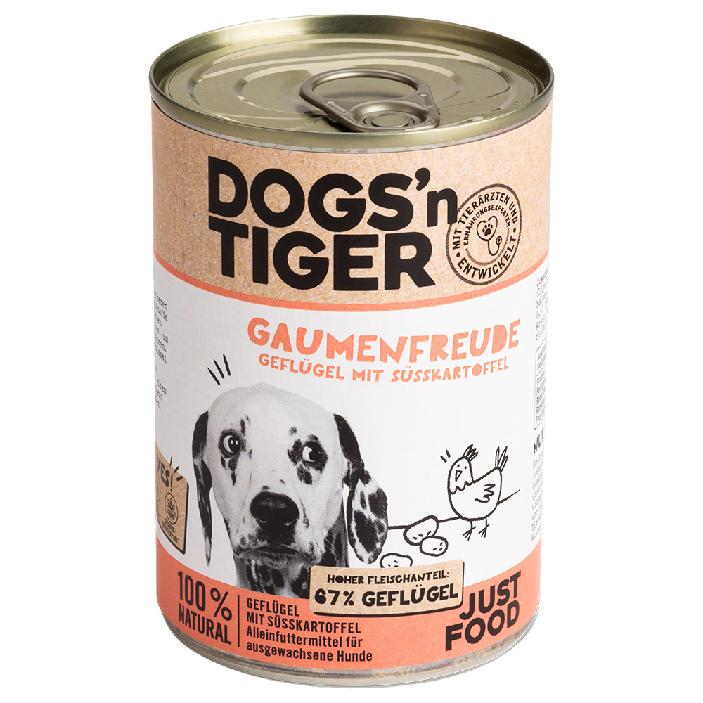 Sparpaket Dogs'n Tiger Adult 12 x 400 g - Geflügel & Süßkartoffel von Dogs'n Tiger