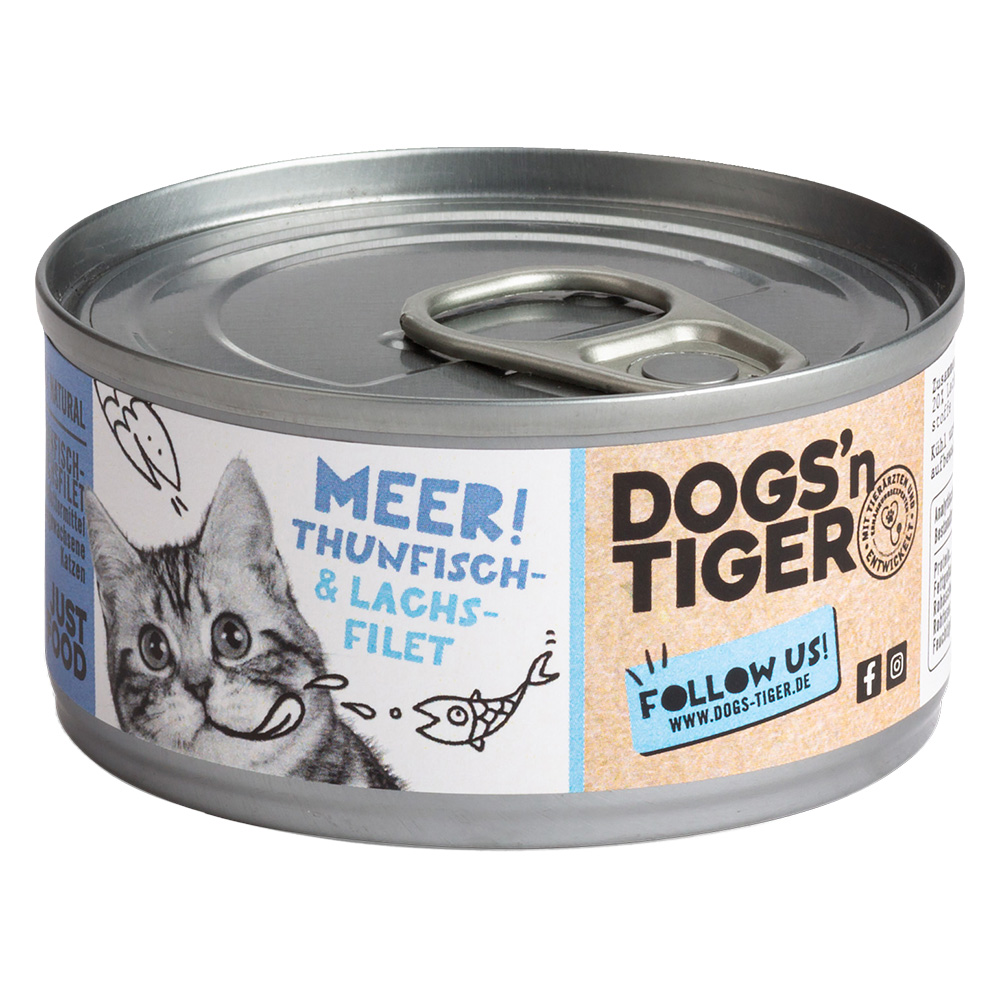 Sparpaket Dogs'n Tiger Cat Filet 24 x 70 g - Thunfisch- & Lachsfilet von Dogs'n Tiger