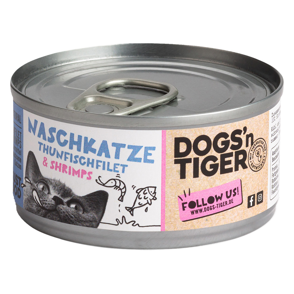 Sparpaket Dogs'n Tiger Cat Filet 24 x 70 g - Thunfischfilet & Shrimps von Dogs'n Tiger