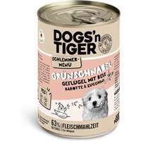 Sparpaket Dogs'n Tiger Schlemmermenü für Hunde 12 x 400 g - Geflügel mit Naturreis, Karotten und Zucchini (Junior) von Dogs'n Tiger