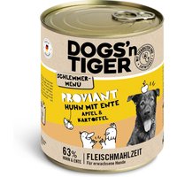 Sparpaket Dogs'n Tiger Schlemmermenü für Hunde 12 x 800 g - Huhn mit Ente, Apfel & Kartoffel von Dogs'n Tiger