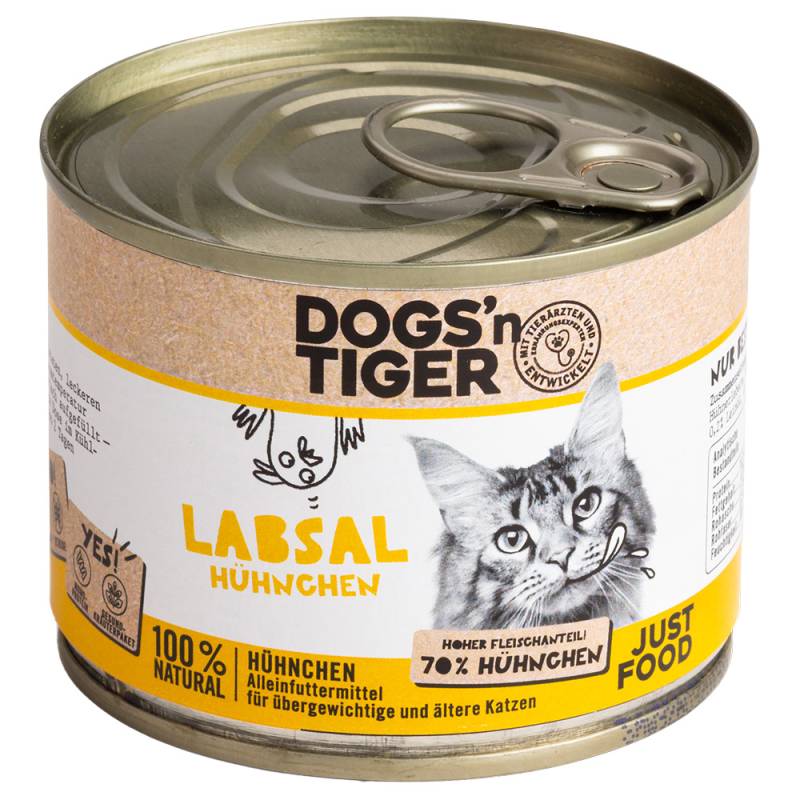 Sparpaket Dogs'n Tiger Senior Cat 12 x 200 g - Labsal Hühnchen von Dogs'n Tiger