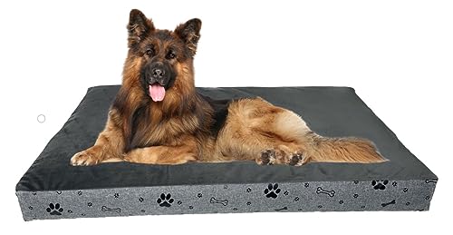 Dogs4Life New Hundebett XXL | Hundebett groß Hunde | Hundebett mittelgroße Hunde | Hundebett kleine Hunde | Hundekissen | Outdoor Hundebett | Wasserdicht (Matratze Schw. Pft., XL) von Dogs4Life