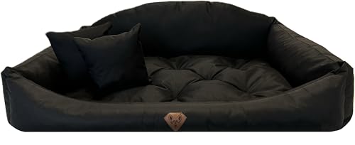 Dogs4Life Waschbar Orthopädisches Hundebett Hundekissen Hundesofa Hundekorb für Kleine Mittelgroße Grosse Hunde (L, Schwarz) von Dogs4Life