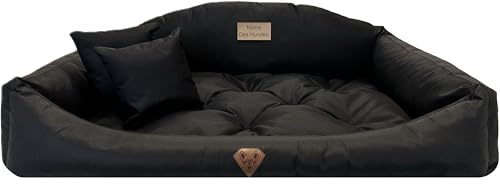 Dogs4Life Waschbar Orthopädisches Hundebett Hundekissen Hundesofa Hundekorb für Kleine Mittelgroße Grosse Hunde S - XXL Personalisiert mit Namen (M, Schwarz) von Dogs4Life