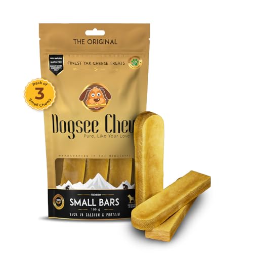 Dogsee Chew Natural Cheese Bars for Dogs - 100g (3 Small Chews) | Himalayan Yak Cheese Dog Sticks, Protein & Calcium Rich | Long Chewing Fun & Odor Free Dental Care | Healthy & Delicious Treats von Dogsee