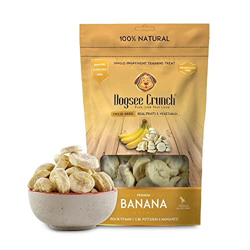 Dogsee Crunch Natural Banana Dog Training Treats - 10g | Freeze-Dried, Grain-Free & Sugar-Free Treats for All Breeds | Healthy Dog Snacks von Dogsee