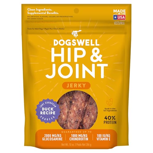 Dogswell Jerky Hip and Joint Blend Duck Recipe Dog Jerky 10 Ounces von DOGSWELL