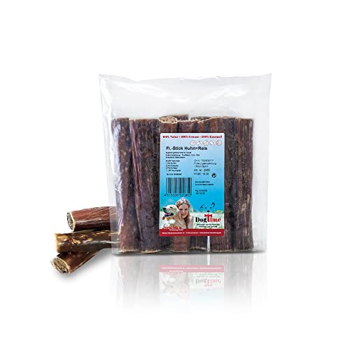 Dog Time Tiernahrung Fleischstick mit Reis & Huhn Geschmack 10er 290g getrocknet I Hundeleckerli fürs Hundetraining oder für unterwegs I Hunde Leckerlis ohne Zucker von Dogtime